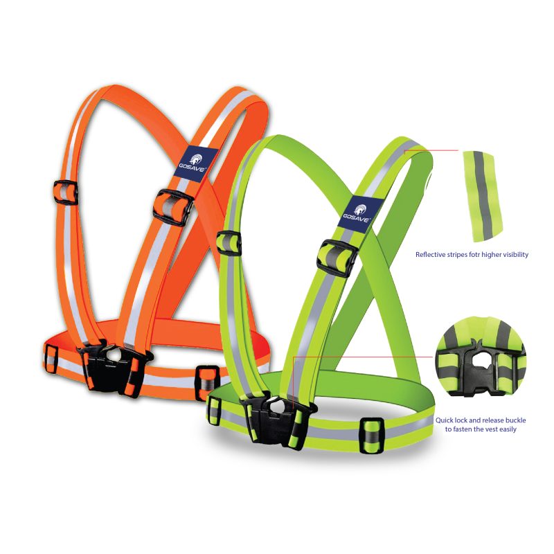 GOSAVE SAFETY VEST ELASTIC GREEN ORANGE