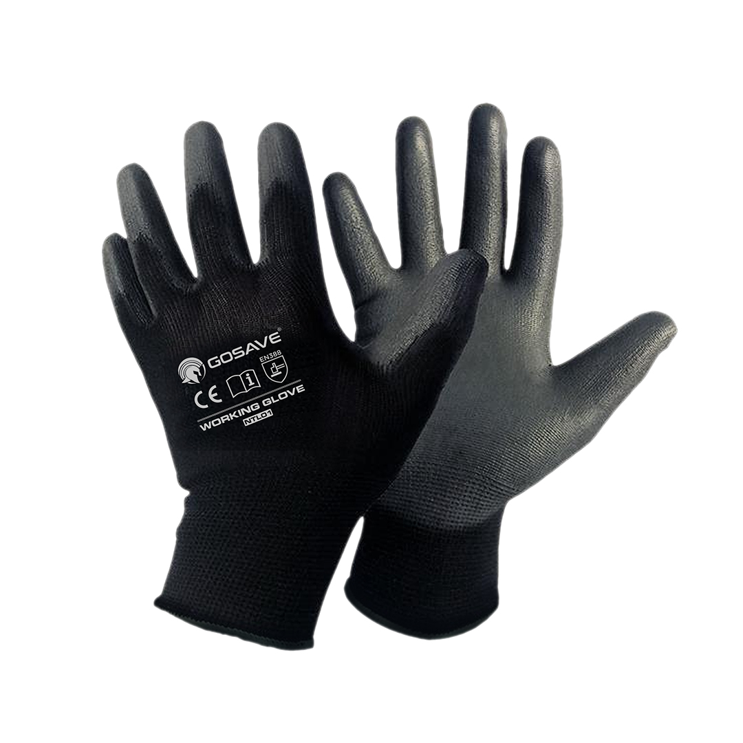 GOSAVE Sarung tangan benang katun warna hitam / WORKING GLOVE HITAM