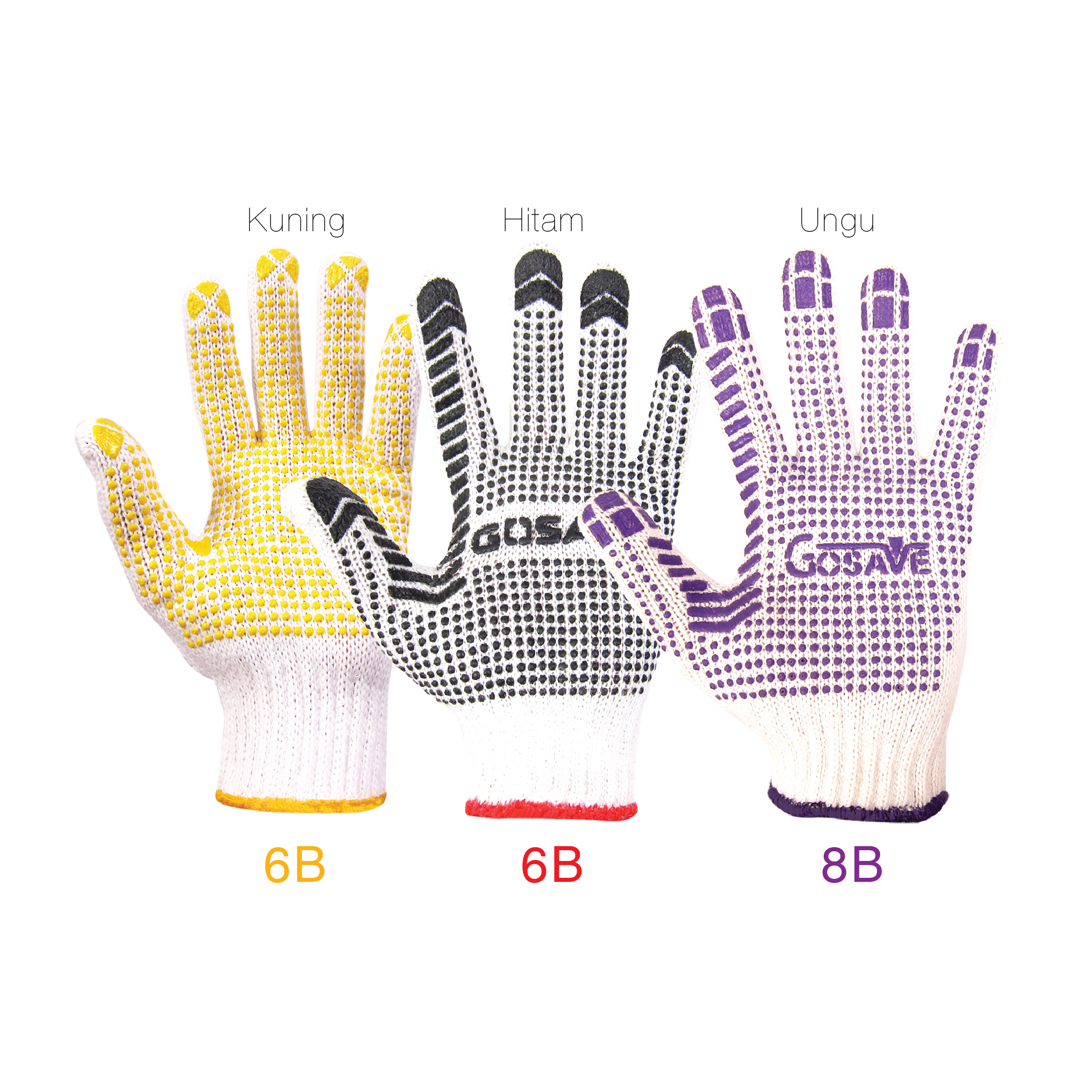 Gosave Sarung Tangan Kerja Berbintik Hitam