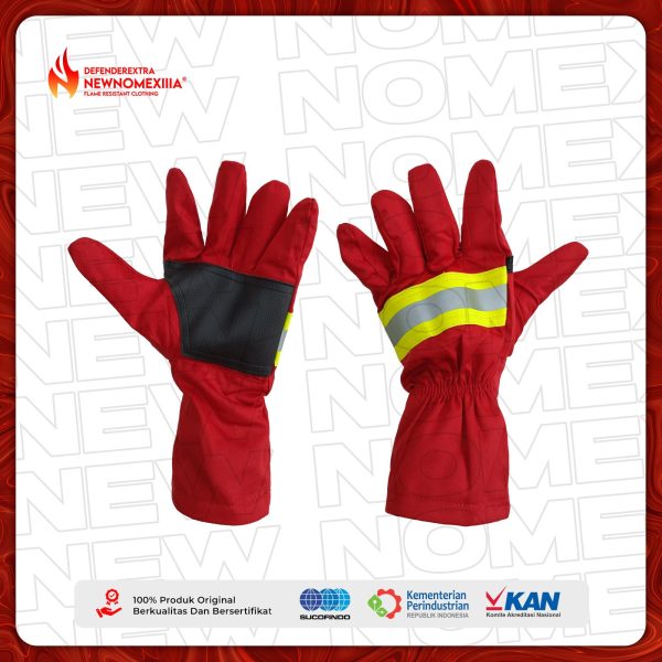 Fire Gloves Premium Anti Api New Nomex IIIA Merah