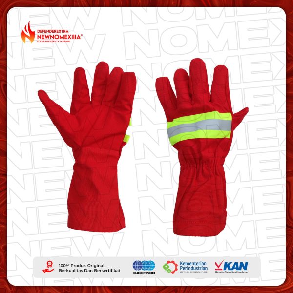 Fire Gloves Standard Anti Api New Nomex IIIA Merah